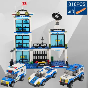 Policijos plokštumos Miesto Policijos Serijos Blokai SWAT Truck Policijos įranga Policijos Staction Blokai Žaislai Vaikams