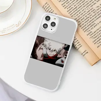 Anime Mano Herojus Boku Telefono dėklas Candy Spalva Balta iPhone 11 pro XS MAX 8 7 6 6S Plus X 5S SE 2020 XR