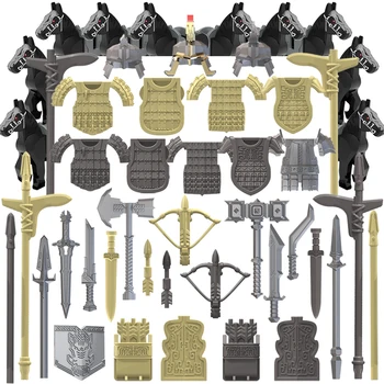 10VNT/Čin Kareiviai, Qin Shi Huang karinių ginklų, 4cm mini lėlės, statyba blokai, vaikų žaislai