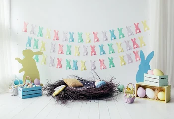 HUAYI Fotografijos Fone Velykų Dieną Atostogų Šalis Šventė Foto Backdrops Pavasario Velykų Kiaušiniai Baby Shower BackdropXT-7599