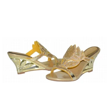 TIMETANG Vasarą Naujų Moteris Bling bling Bling Fashion Gold Crystal Violetinė Seksualus Pleišto Kulniukai kalnų krištolas sandalai cut-out gėlių batų