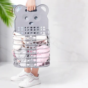 Naujas Mielas Panda Formos Sulankstomas Skalbinių Krepšį, Nešiojamų Buitiniai Vonios Kambarys Plastikinių Žaislų Saugojimo Krepšys Vonios Kambario Aksesuarai