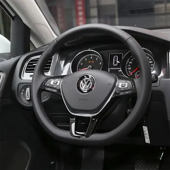 2x Automobilių Stilius Anglies Pluošto Vairas Mygtuką Dekoracija Volkswagen VW Golf 7 GTI MK7-2019 Automobilių Reikmenys