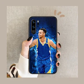 Stephen Curry krepšinio Telefono Padengti Korpuso Huawei P8 P9 P10 P20 30 P40 Lite Pro Plus smart Z 2019 juoda Hoesjes