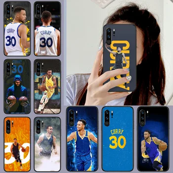 Stephen Curry krepšinio Telefono Padengti Korpuso Huawei P8 P9 P10 P20 30 P40 Lite Pro Plus smart Z 2019 juoda Hoesjes