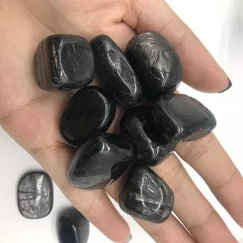 100g Natūralus Sidabro obsidianas Žvyro Mineralinių, Birių Krito Akmenys Crystal Healing Reiki namų puošybai Žuvų Bakas