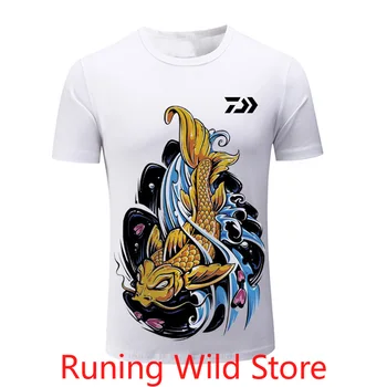 2020 Naujas Daiwa Žvejybos Clothings Quick Dry Apsaugos nuo Saulės Žvejybos Marškinėliai Anti-UV Žvejybos Drabužius trumpomis Rankovėmis Sportas T-Shirt