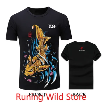 2020 Naujas Daiwa Žvejybos Clothings Quick Dry Apsaugos nuo Saulės Žvejybos Marškinėliai Anti-UV Žvejybos Drabužius trumpomis Rankovėmis Sportas T-Shirt