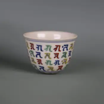 Antikvariniai MingDynasty(ChengHua) puodelis,Sanskrito,DouCai,Rankomis dažyti amatų,Surinkimo ir Puošmena,Nemokamas pristatymas