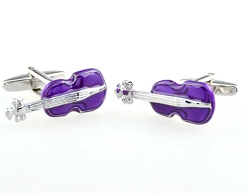 Sunnylink vyriškos Rankogalių segtukai Smuikas Violetinė Muzikos Instrumentai, rankogalių segtukai, skirti marškinėliai J1229