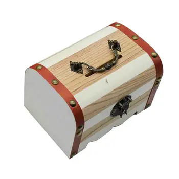 Senovinių Medinių Rankų darbo Piggy Bank Pinigų Taupymo Monetų Laikymo Dėžutė su Užraktas