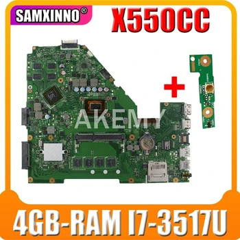 X550CC Nešiojamojo kompiuterio motininė plokštė, skirta ASUS X550CC A550C X550CL R510C originalus mainboard 4GB-RAM I7-3517U GT720M