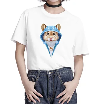 Super Cool Gyvūnų Spausdinti Marškinėliai Moterims Gražių Animacinių filmų Marškinėlius Karšto parduoti Prekės Viršūnes Tees