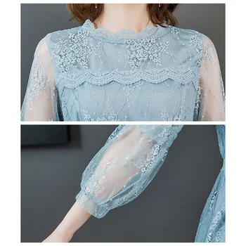 2019 Naujas Vasaros Siuvinėjimo Šifono Suknelės Mados Plonas Nėrinių Moterų Suknelės, Temperamentas Elegantiškas A-Line Dresses LJ2333