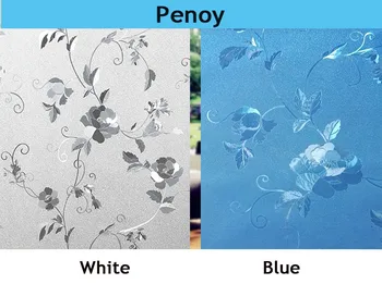 Skaidri, Matinė Glazūra, Popieriaus Matinio Stiklo Langą Lipdukai Lipdukai Vonios kambarys Atspalvį Dažytos Celofano 45-90cm Mėlyna/Balta