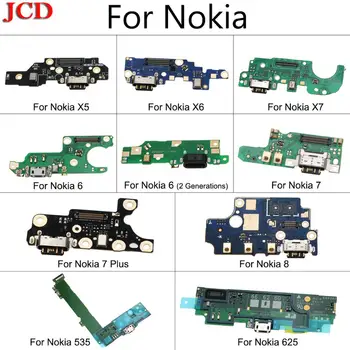 JCD USB Įkrovimo lizdas Doko, Jack Lizdas, Jungtis baterijos Valdybos Flex Kabelis Su Mikrofonu Nokia 6 7 + 8 X5 X6 X7 535 625