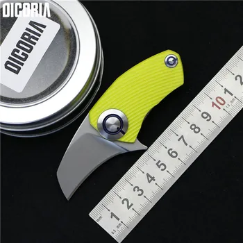 DICORIA SiDis Papūga Mini Flipper sulankstomas peilis 9cr18mov ašmenys G10 Titano Tvarkyti Medžioklės kišenėje kempingas vaisių peiliai EDC įrankiai