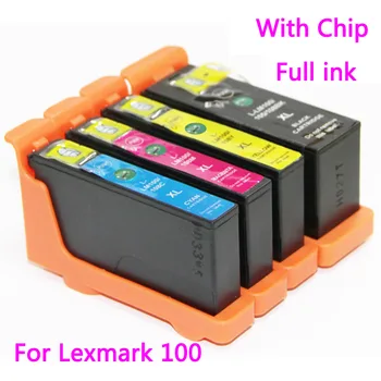 IKI 4pcs suderinama rašalo kasetes lexmark 100 / 105 /108 S301/302/305/S405/409/ S505/S605/S308/S408/S508/S608