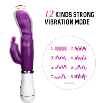 12 Greičio Stiprus Rabbit Vibratorius magic wand Klitorio Stimuliatorius G-spot Massager Sekso Žaislai moters, Moteris Masturbator Suaugusiems