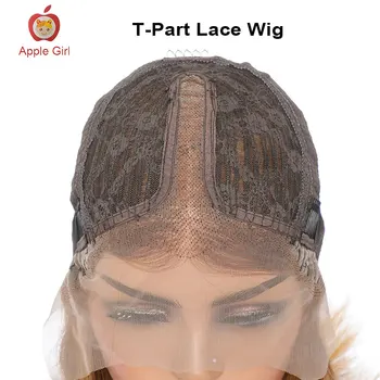 Applegirl Plaukų Purios Garbanotas T-dalis Nėriniai Priekiniai Perukas 12 30 Colių Spalvotas Žmogaus Plaukų Perukai Brazilijos Remy