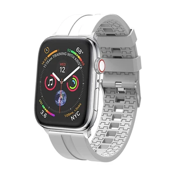 Silikono dirželis Apple Watch band 44 mm/40mm iwatch Juosta 38mm 42mm Sporto apyrankė Kaučiukas watchband 