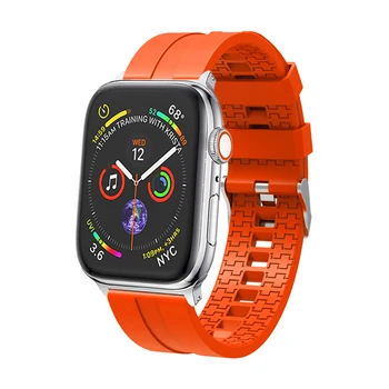Silikono dirželis Apple Watch band 44 mm/40mm iwatch Juosta 38mm 42mm Sporto apyrankė Kaučiukas watchband 