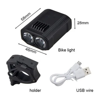 Dviračio Šviesos USB LED Įkrovimo Rinkinys Kalnų Priekinių Žibintų Lempos Žibintuvėlis Dviračių Žibintai Naujas Stilius