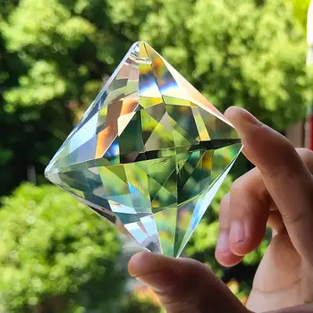 50MM 1 skyles kristalų stiklas briaunotas kvadratinių karoliukai K9 sietynas 