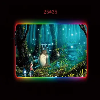 XGZ Mano Kaimynas Totoro LED Apšvietimas Pelės Mygtukai RGB Kompiuterio Pelės Kilimėlis, Didelis Kilimėlis, skirtas Stalas Laptop Notebook Žaidimų Pelės Mygtukai