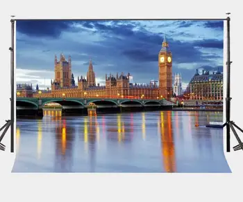 7x5ft Londono Big Benas Fonas Europos Pastatų Britų Sutemų Peržiūrėti Fotografijos Fone