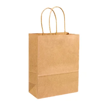 Kraft paper bag Takeaway Bale Nešiojamų popierinį maišelį Drabužių maišą Pirkinių Krepšys Baltos spalvos kraft popieriaus Virvę Didelis kietumas 10 vienetų