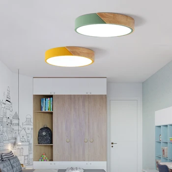 Ultra-plonas LED Medinių Lubų Žiburiai kambarį šviestuvai Lubų šviestuvas šiuolaikinės lubų lempa