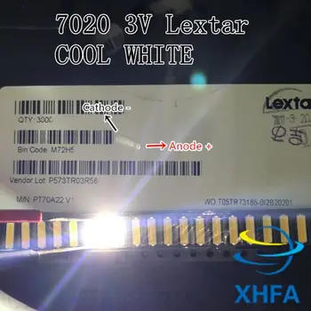 XIASONGXIN ŠVIESOS 100vnt Lextar LED Apšvietimas 0.5 W 7020 3V šaltai balta 40LM LCD Apšvietimas TV TV Taikymas