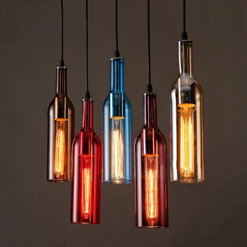 Asmeninį LED Butelis sieniniai šviestuvai restoranų, barų kavinių, drabužių parduotuvės spalvos alaus buteliai dekoratyvinis pakabukas lempos ZA