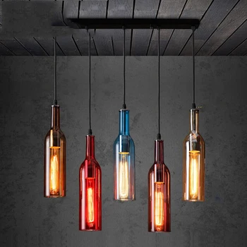 Asmeninį LED Butelis sieniniai šviestuvai restoranų, barų kavinių, drabužių parduotuvės spalvos alaus buteliai dekoratyvinis pakabukas lempos ZA