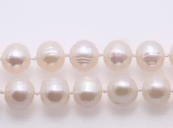Moterų Papuošalai gamtos perlas 10mm šviesiai rausvos baroko perlas 925 sidabro užsegimas karoliai Natūralių gėlavandenių perlų dovana 42cm 17