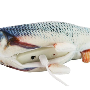 30cm Įkrovimo Juokingi Pet Elektriniai Žaislai 3D Modeliavimas Žuvis Juda Uodega USB Įkrovimo Kačių Žaisti Žaislas Vibracijos Žuvų Kačių Žaislai