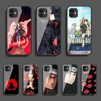 Naruto Uchiha Itachi Telefono Grūdintas Stiklas Case Cover For Iphone 5 6 7 8 11 12 5S 6S X Xr XS Se Max Plus Pro Mini Padengti Tapyba