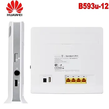 Visiškai nauja atrakinta Huawei B593 B593U-12 4G LTE FDD wifi bevielis Maršrutizatorius & Dual 49dBi Antena 3G & 4G