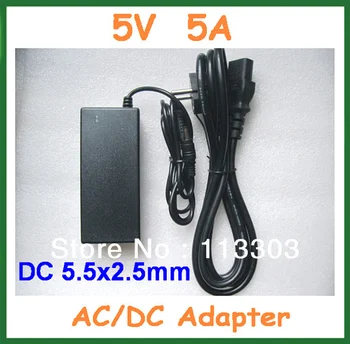5V 5A 25W LED AC / DC Adapteris, Maitinimo Adapteris su maitinimo Laidas ES MUMS AU UK Kištukas 5.5x2.5mm / 5.5*2.5 mm