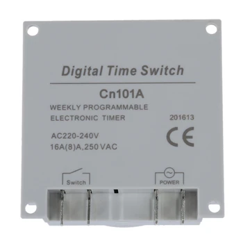 Skaitmeninis LCD programuojamas laikmatis jungiklis 16A AC naudojama 220-240 Balta