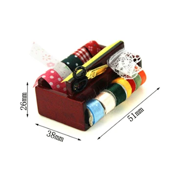 1/12 Lėlių Modeliavimo Žirklės Pritaikyti Valdovas Audinio Modelio Miniatiūra Priedai Mini Siuvimo Priemonės SetToy už Doll House Dekoro