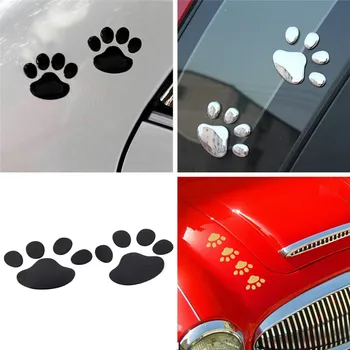 1/2/3 poros 3D Šuns Leteną Pėdsaką PVC automobilių lipdukai, decal, šuo, meška, katė gyvūnų snukio spausdinti lipdukas automobilio stilius auto motociklo dekoras