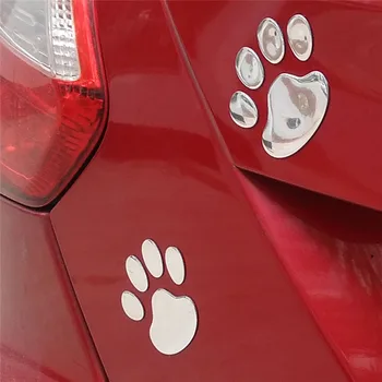 1/2/3 poros 3D Šuns Leteną Pėdsaką PVC automobilių lipdukai, decal, šuo, meška, katė gyvūnų snukio spausdinti lipdukas automobilio stilius auto motociklo dekoras