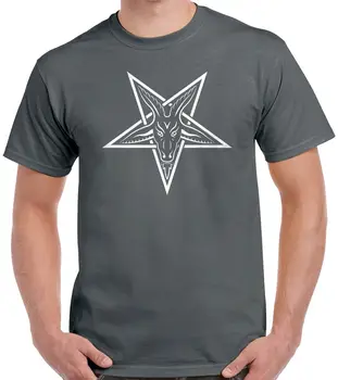 Aukštos Kokybės Pentagram Šėtonas Velnias Cool Mados Spausdinti marškinėliai vyriški Visus Medvilnės Tees dydis S-3XL