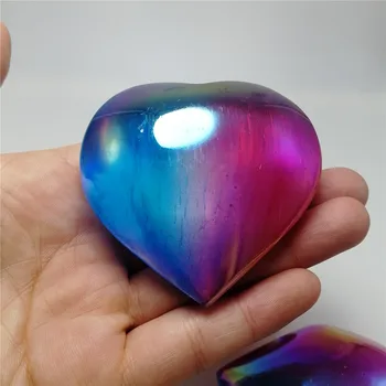1 vnt 100-140g gydymo krištolo akmens, poliruoto meilė širdies galvanizavimo aura selenitas širdies romantiška