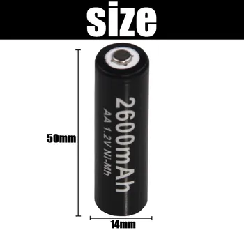 AA baterijos įkraunamos ni-mh baterijos 2600mah 1.2 V žemas savaiminio išsikrovimo fotoaparato blykstės žaislas mp3 ir AA krovikliu