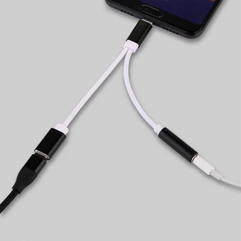 Nauji Karšto 2 in 1 USB-C 3.5 mm Audio Adapteris Modelis C Įkrovimo Adapterio Kabelį Konverteris mobilusis Telefonas