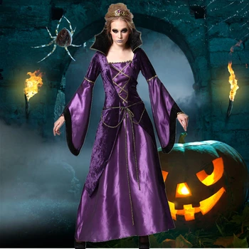 Helovinas Tema Cosplay Apranga Violetinė Demonas Vampyras Ragana Dress Kostiumai Anime Suaugusiųjų Kalėdas Susiburti Šalis