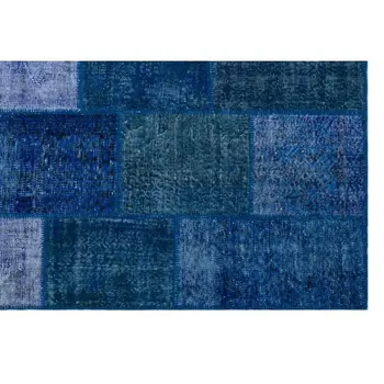 Rankų darbo Blue Vintage Overdyed Kratinys Plotas Kilimas 192x283 Cm-6'4